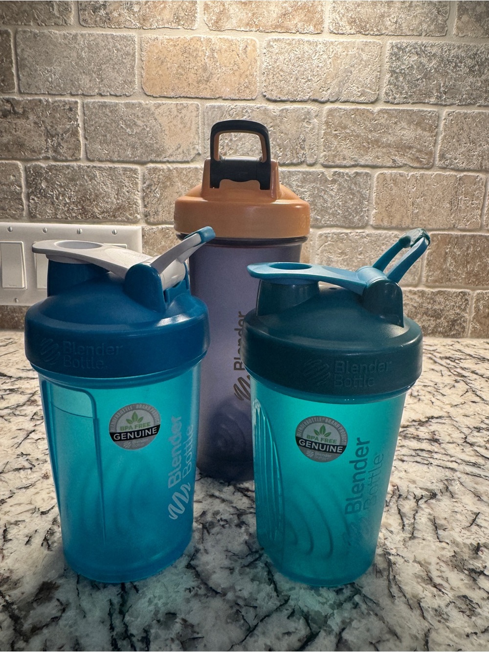 Bundle Blender Bottle Shaker Bottle - Teal and Navy - Set of 3